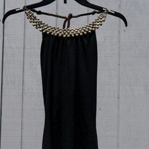 Beaded Black Going Out Top 90's 00's Y2K Vintage S